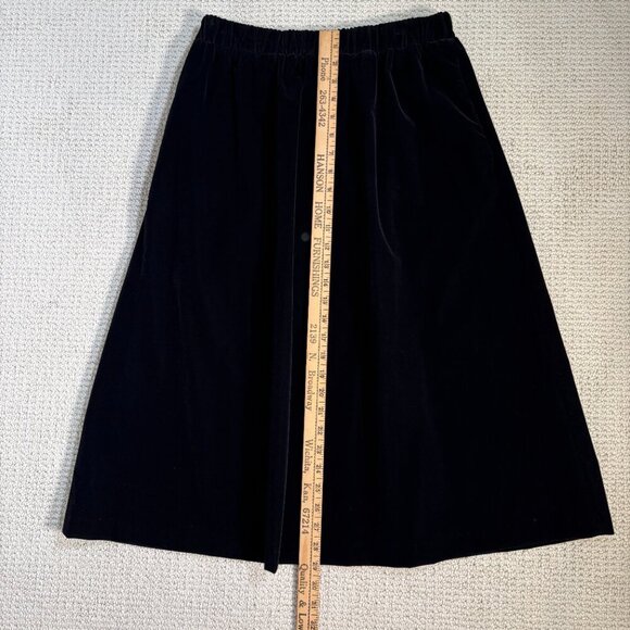 Vintage 90s Classic L Black Velvet Pullon Midi Skirt Goth Graveyard Ren Faire - Picture 6 of 7